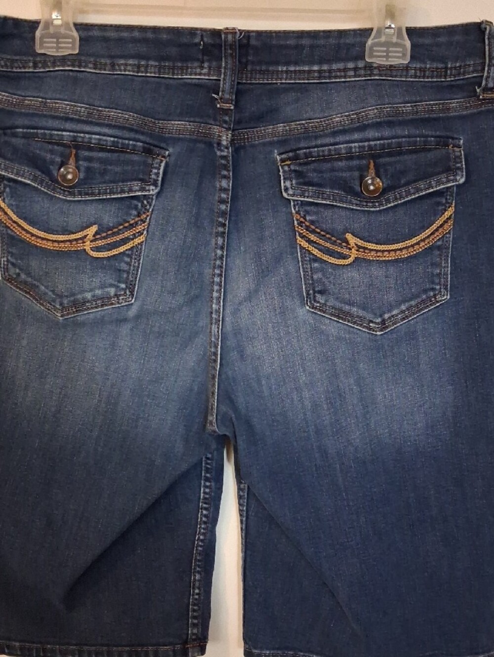 St. John's Bay navy blue denim bermuda shorts - Picture 6 of 10
